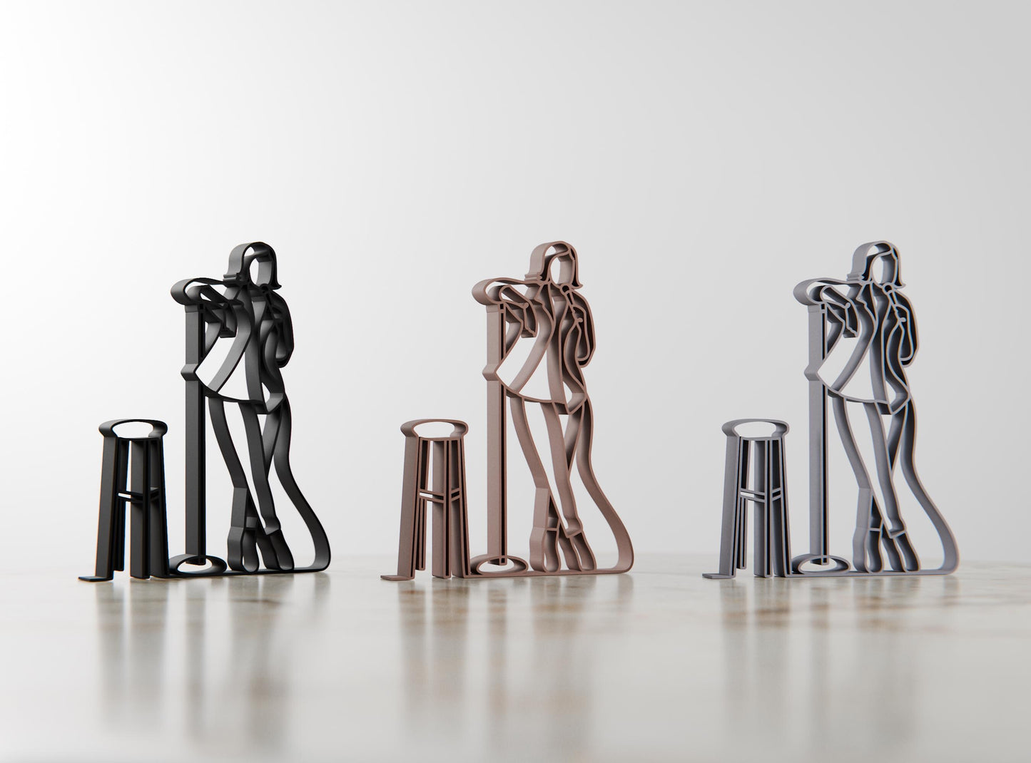 Personalized Female Stand-Up Comedian Figure - Minimalist Line Art Sculpture