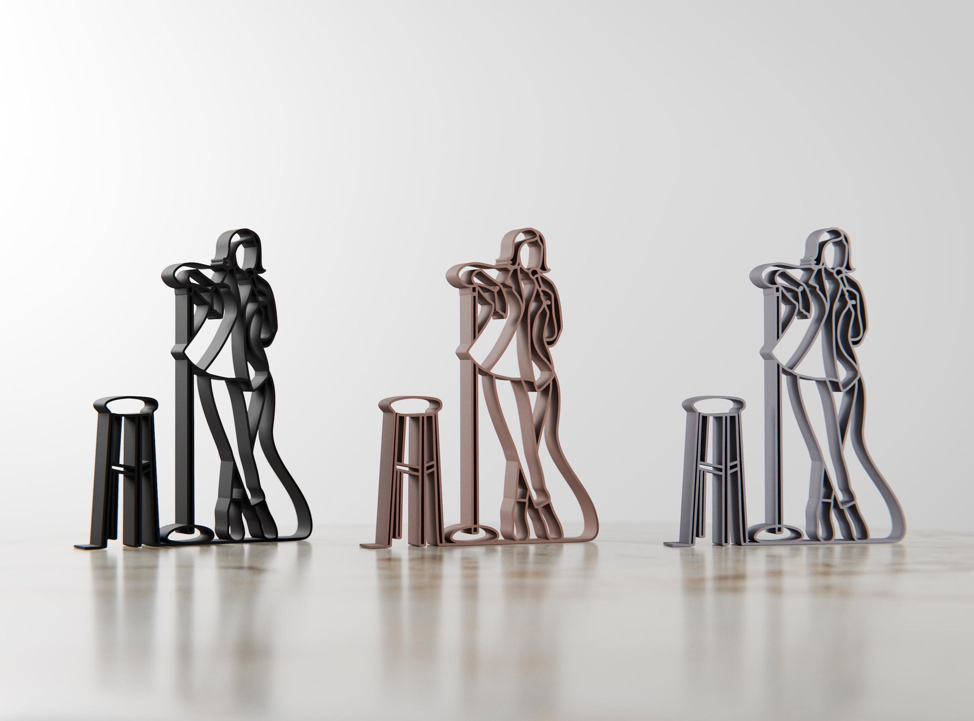 Personalized Female Stand-Up Comedian Figure - Minimalist Line Art Sculpture