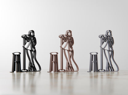 Personalized Female Stand-Up Comedian Figure - Minimalist Line Art Sculpture