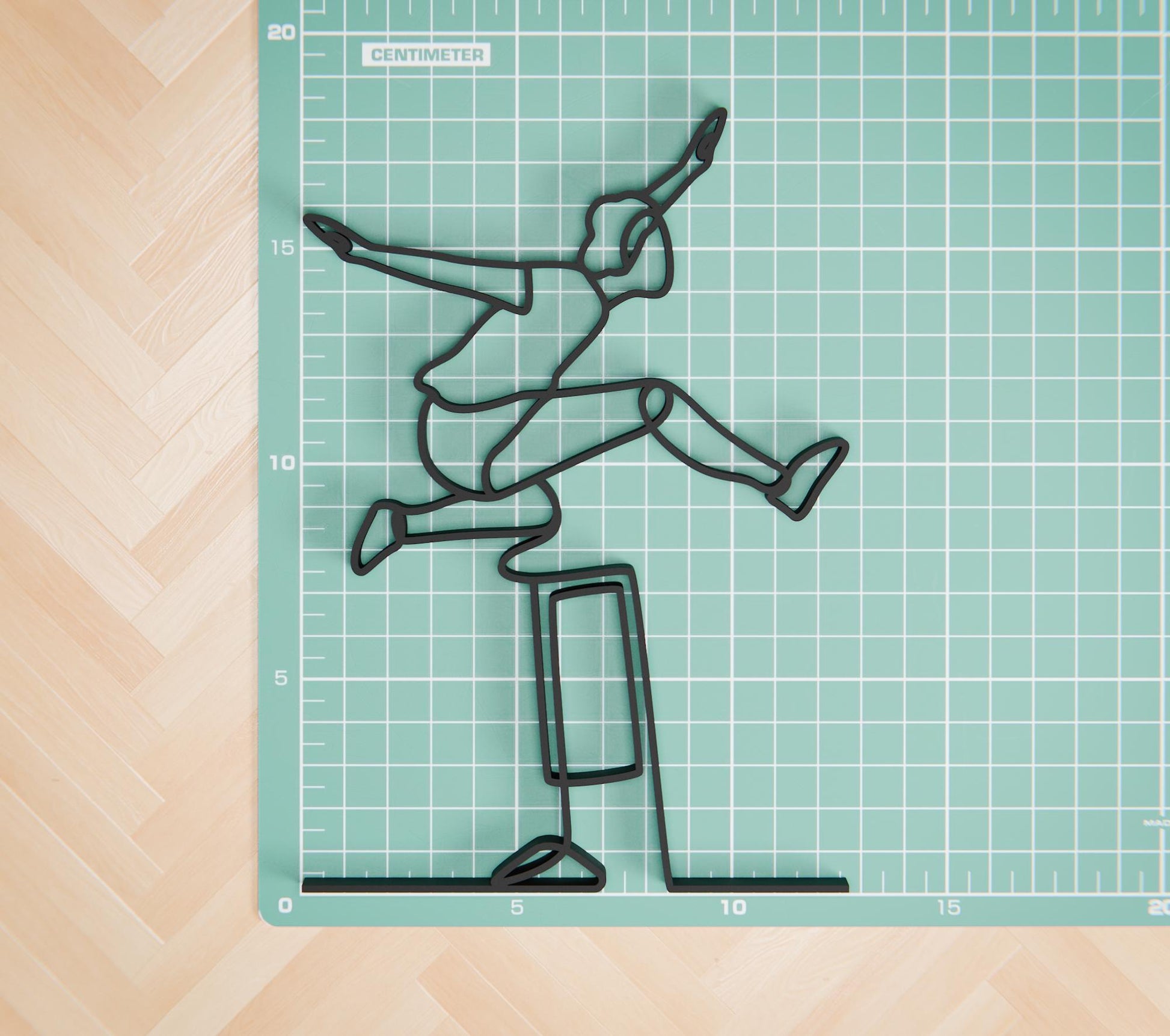 Personalized Hurdler Figure - Minimalist Line Art Sculpture