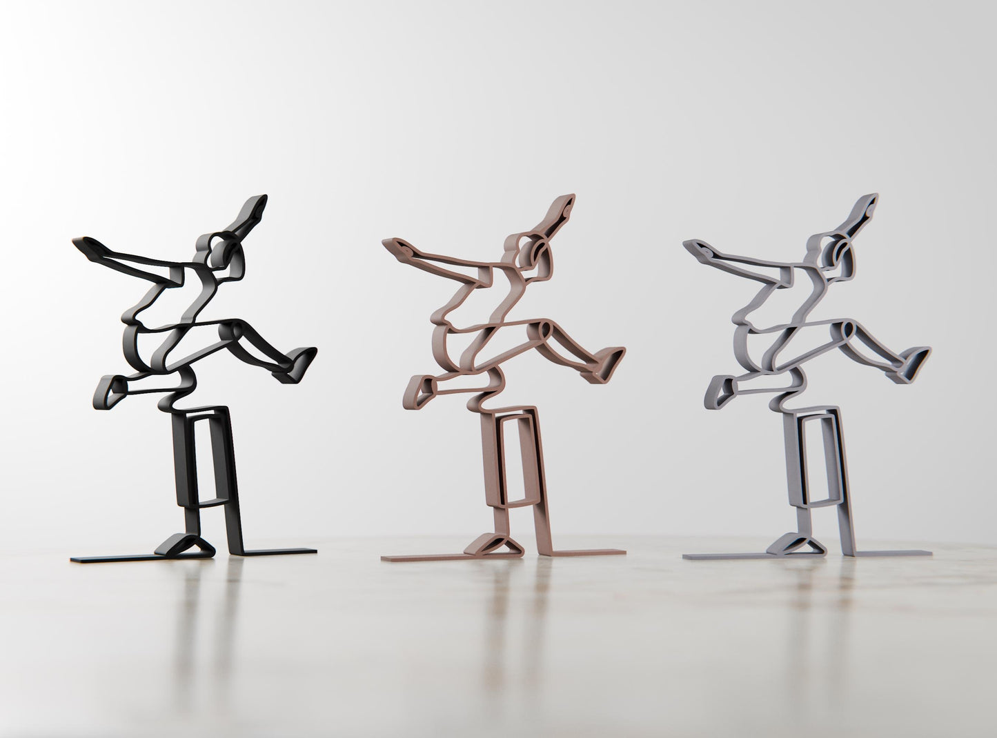 Personalized Hurdler Figure - Minimalist Line Art Sculpture