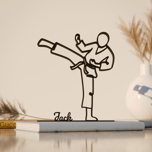 Karate Man - Customized Line Art Figure