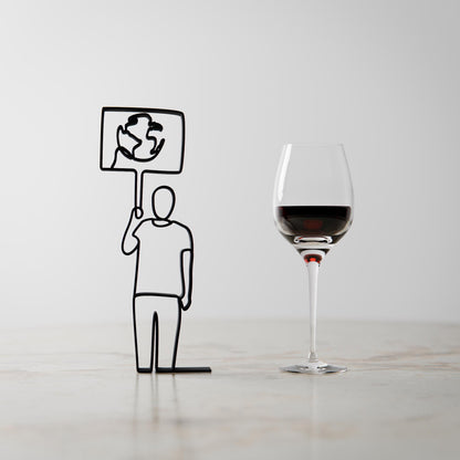 Personalized Eco Activist Figure - Minimalist Line Art Sculpture