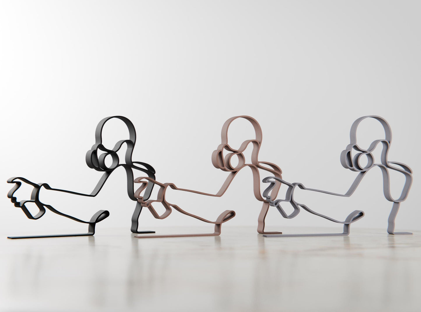 Personalized Graffiti Painter Figure - Minimalist Line Art Sculpture