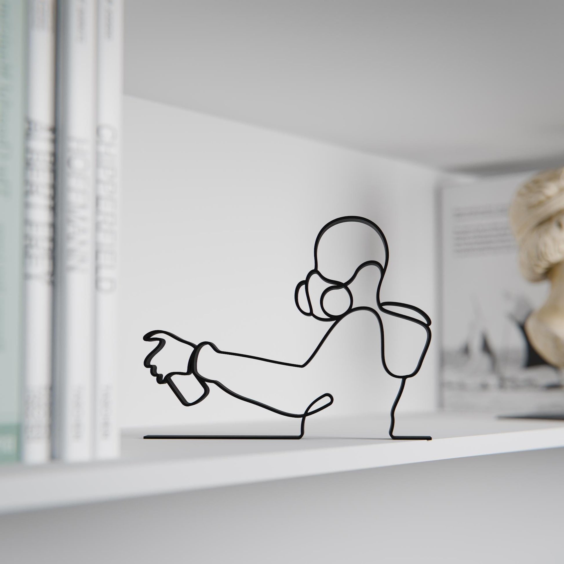 Personalized Graffiti Painter Figure - Minimalist Line Art Sculpture