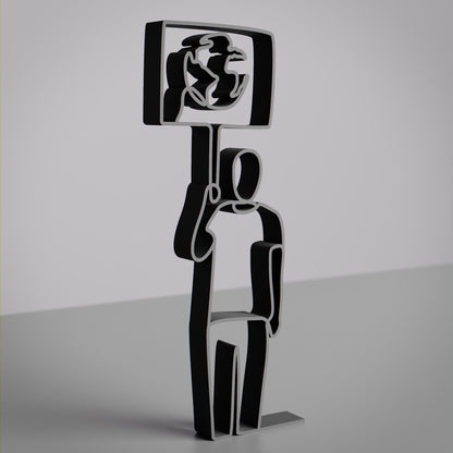 Personalized Eco Activist Figure - Minimalist Line Art Sculpture