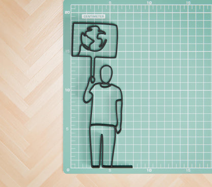 Personalized Eco Activist Figure - Minimalist Line Art Sculpture