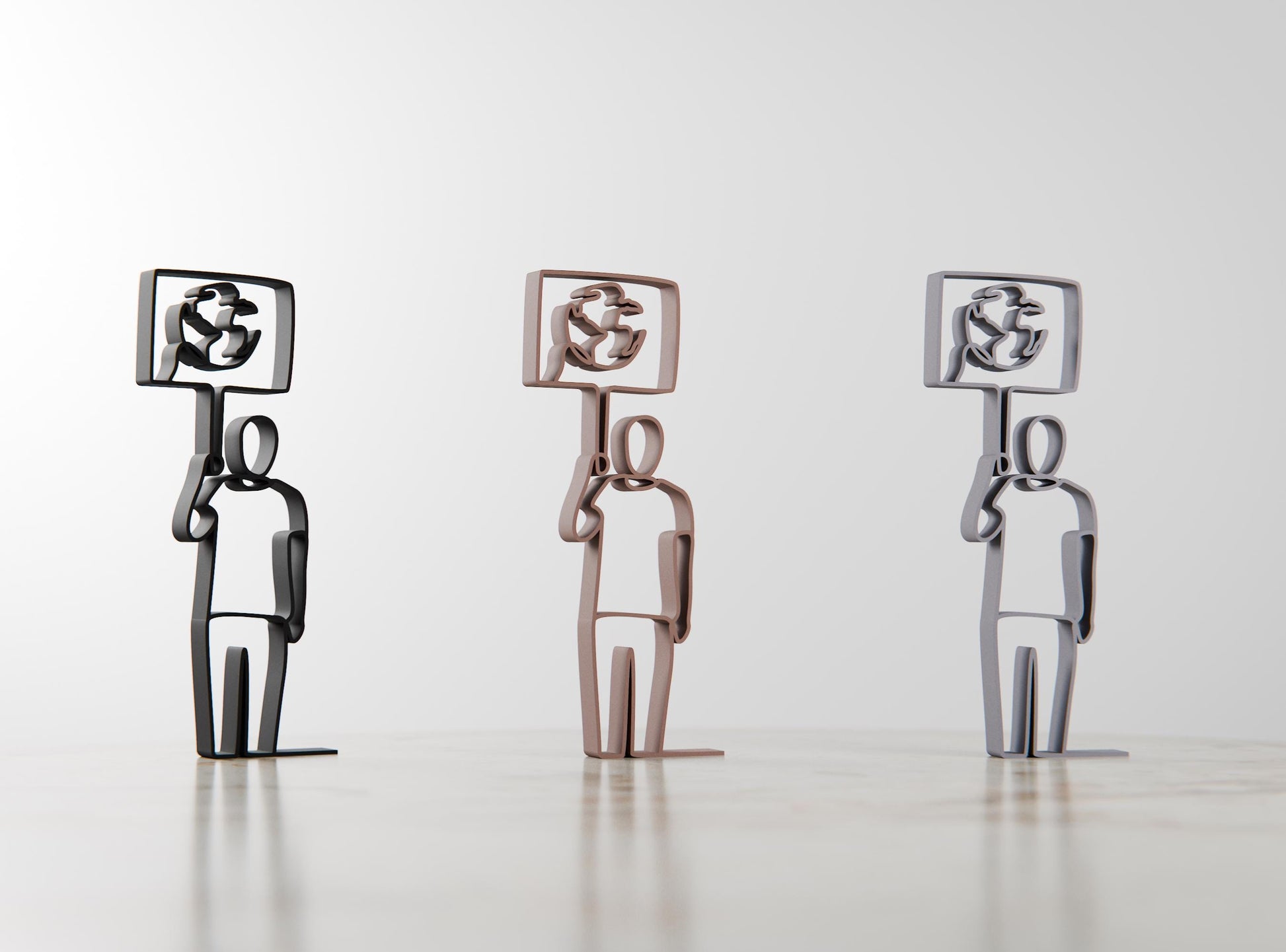 Personalized Eco Activist Figure - Minimalist Line Art Sculpture