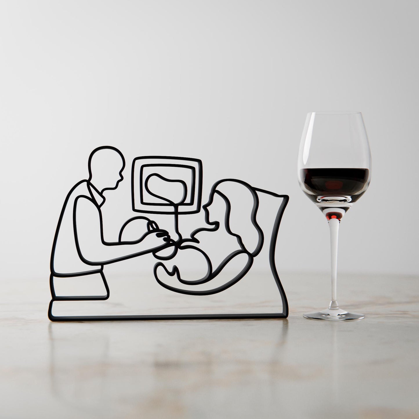 Personalized Gynecologist Figure - Minimalist Line Art Sculpture