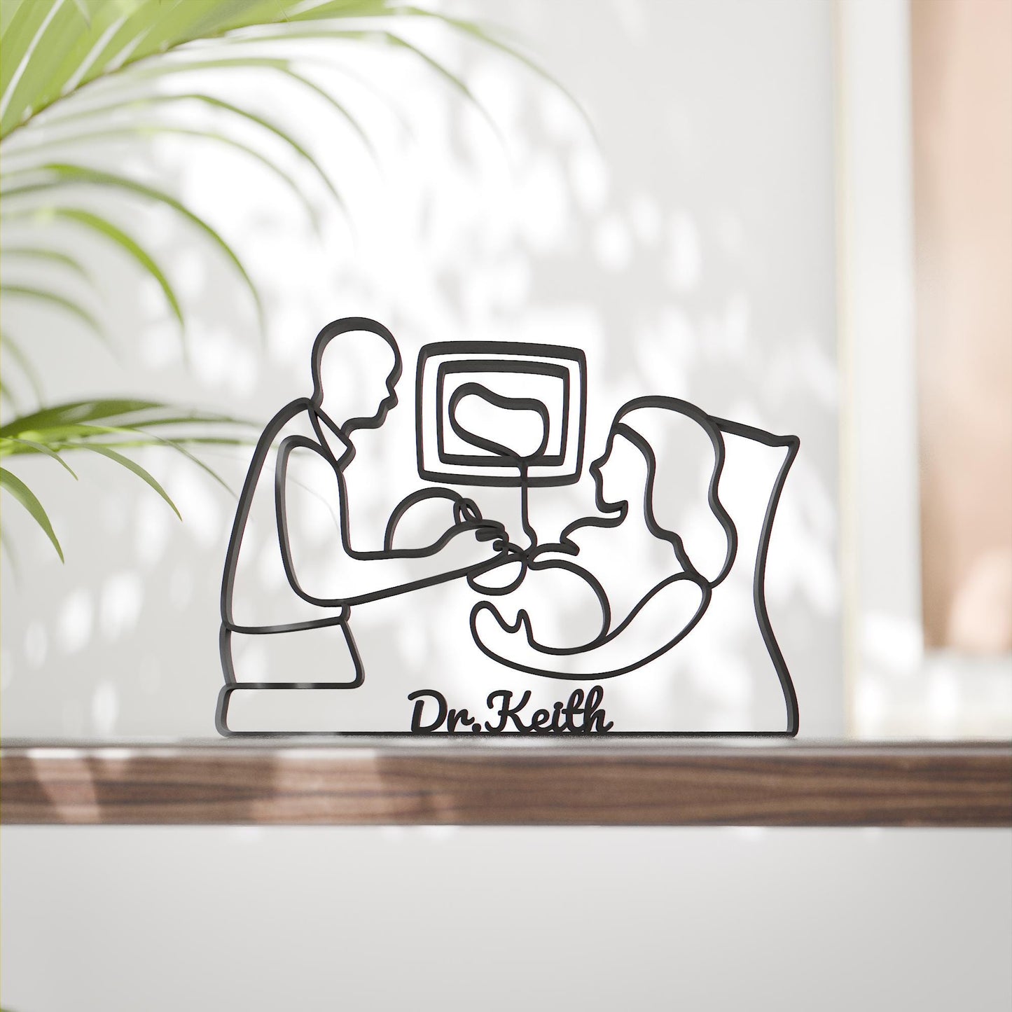 Personalized Gynecologist Figure - Minimalist Line Art Sculpture