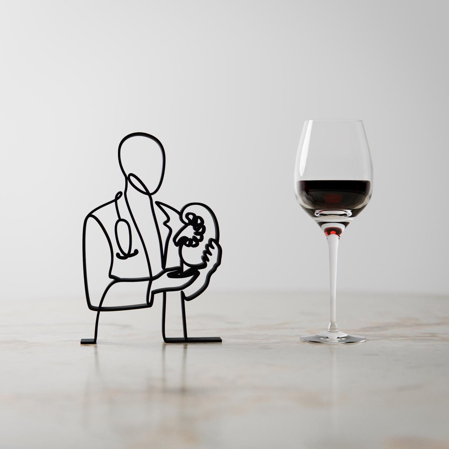 Personalized Nephrologist Figure - Minimalist Line Art Sculpture