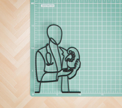 Personalized Nephrologist Figure - Minimalist Line Art Sculpture