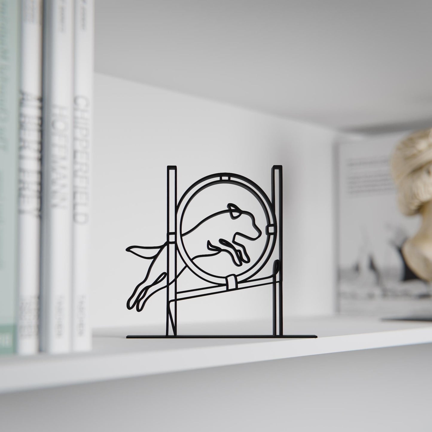 Personalized Dog Agility Competitor Figure - Minimalist Line Art Sculpture