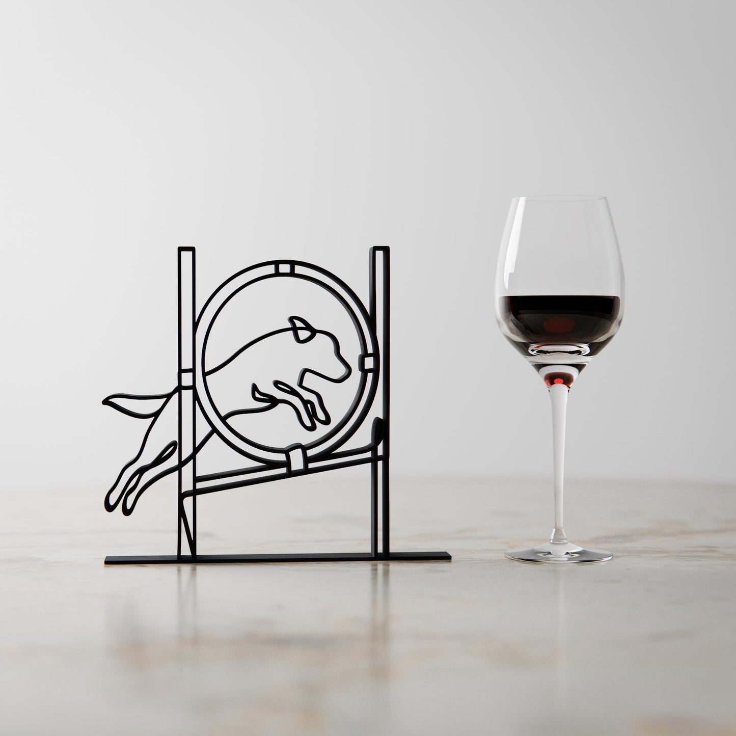 Personalized Dog Agility Competitor Figure - Minimalist Line Art Sculpture