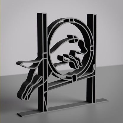 Personalized Dog Agility Competitor Figure - Minimalist Line Art Sculpture
