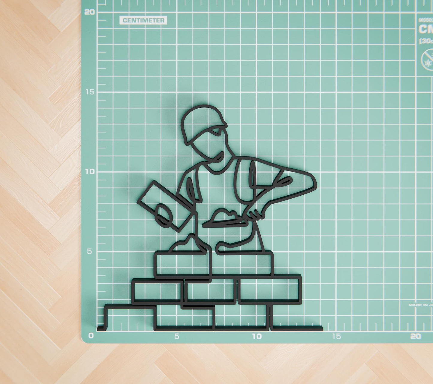 Personalized Construction Worker Figure - Minimalist Line Art Sculpture