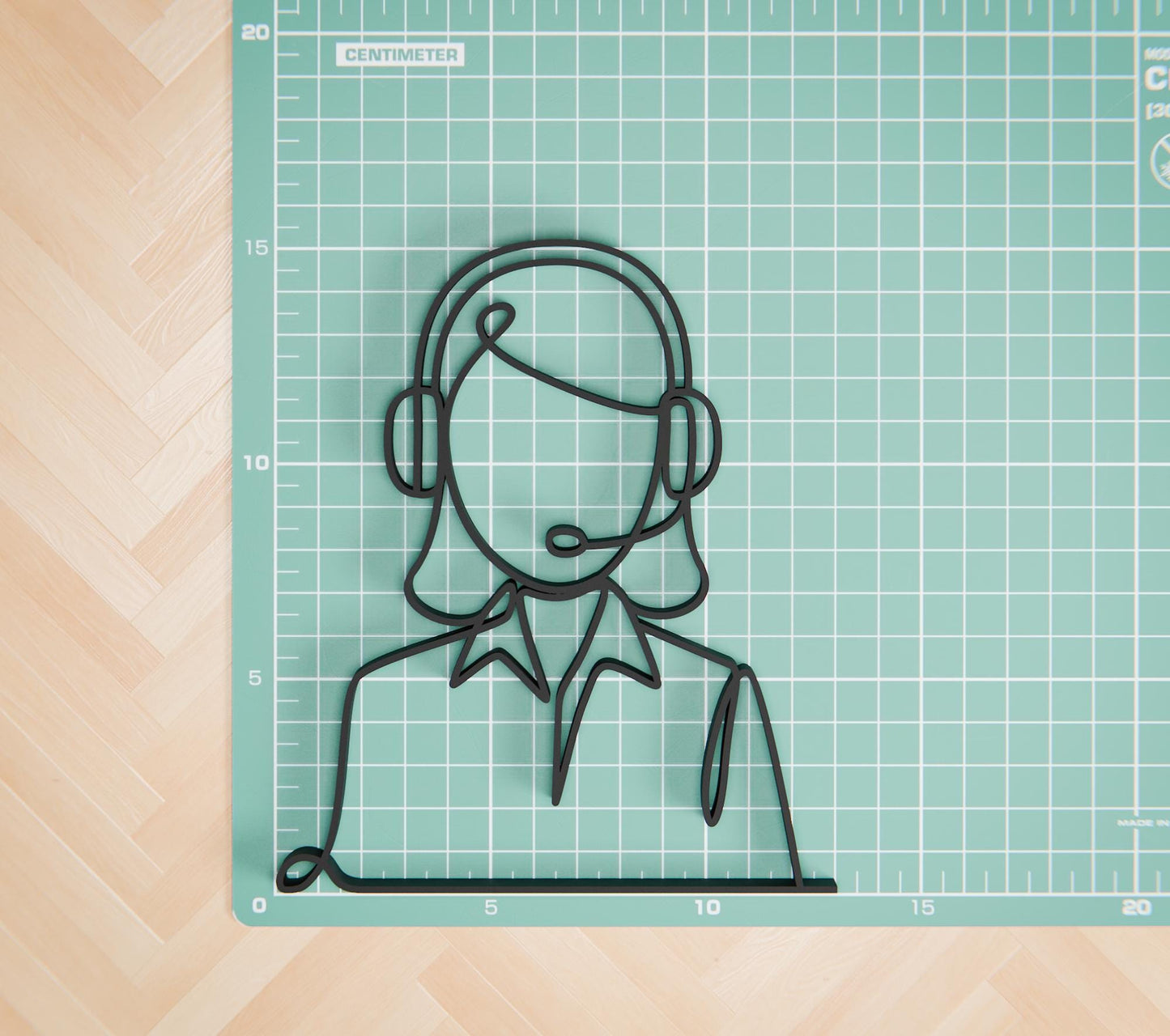 Personalized Customer Service Representative Figure - Minimalist Line Art Sculpture