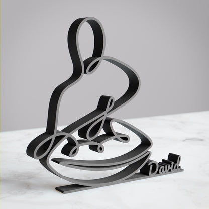 Handpan Hang Drummer - Customized Line Art Figure