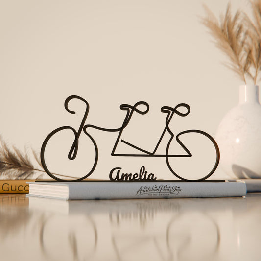 Tandem Bicycle - Customized Line Art Figure