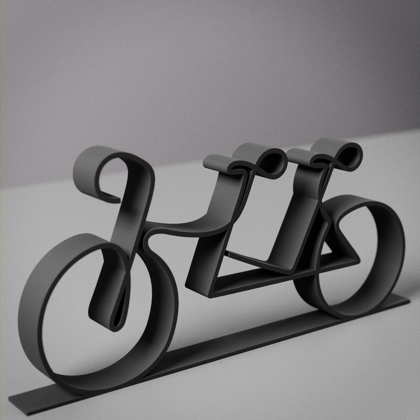 Tandem Bicycle - Customized Line Art Figure