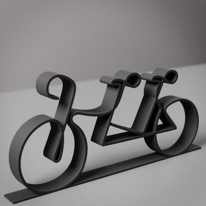 Tandem Bicycle - Customized Line Art Figure