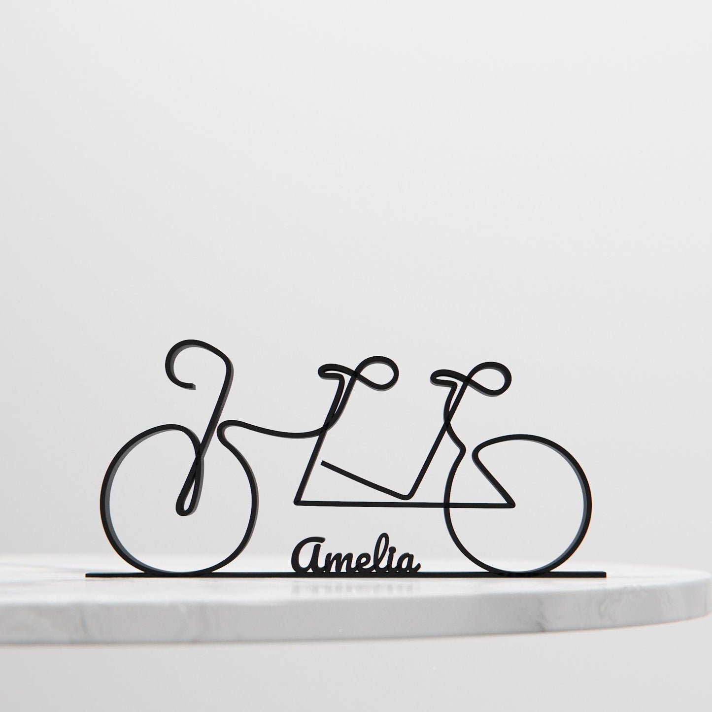 Tandem Bicycle - Customized Line Art Figure