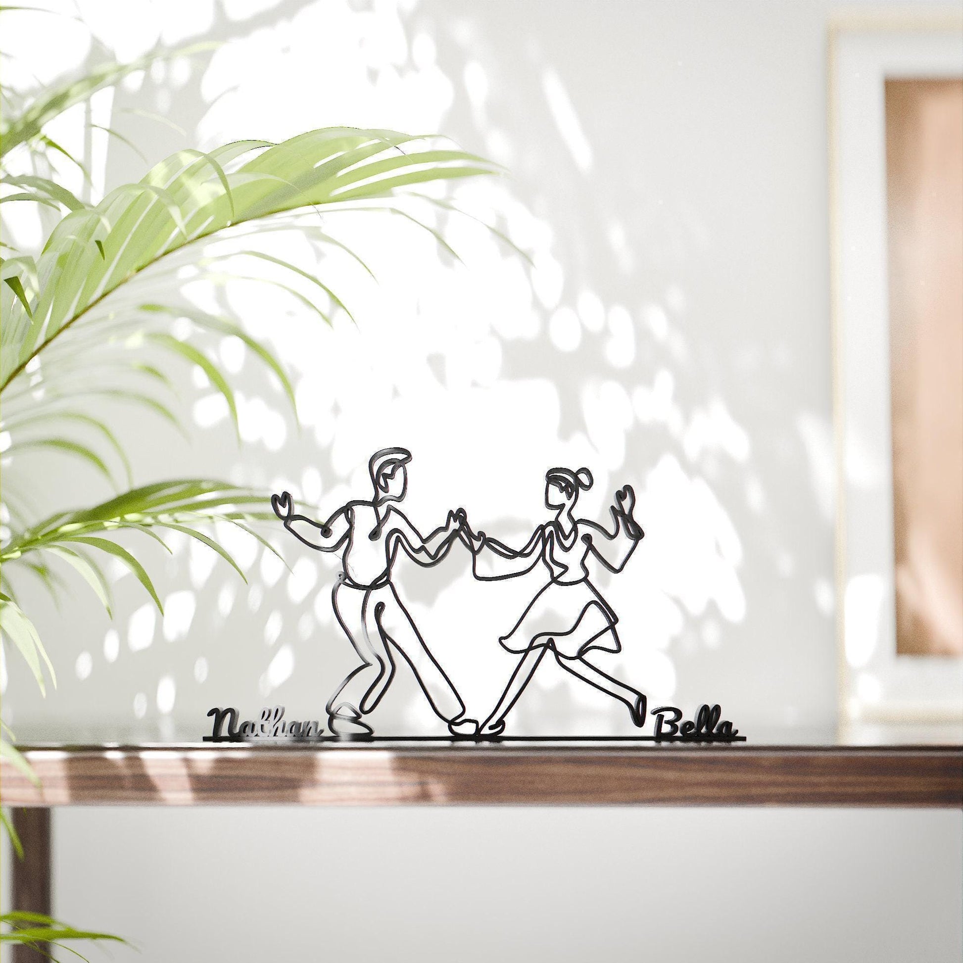 Lindy Hop Dancers - Customized Line Art Figure