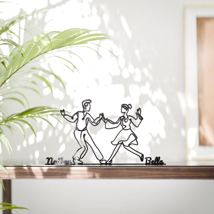 Lindy Hop Dancers - Customized Line Art Figure