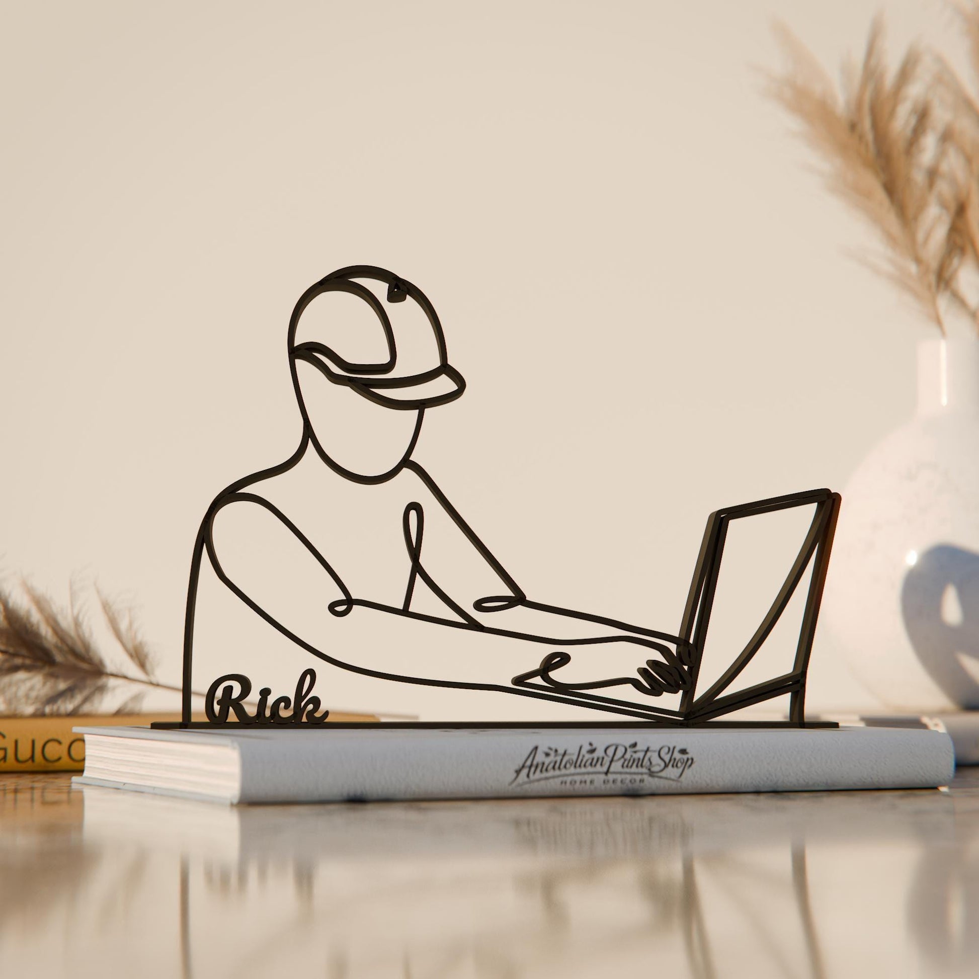 Computer Engineer - Customized Line Art Figure