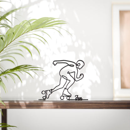Roller Skater - Customized Line Art Figure