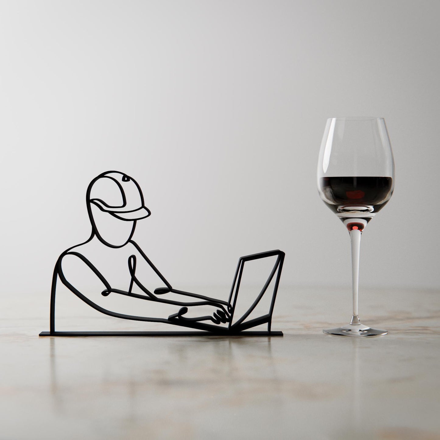 Computer Engineer - Customized Line Art Figure