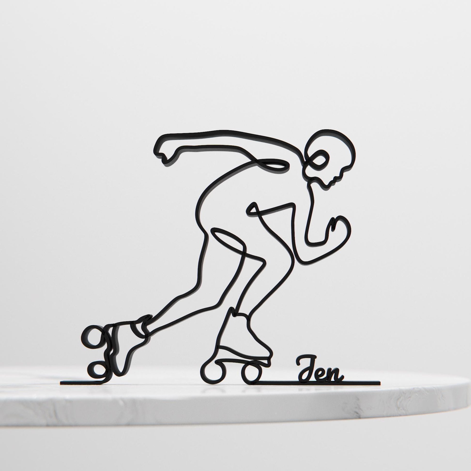Roller Skater - Customized Line Art Figure