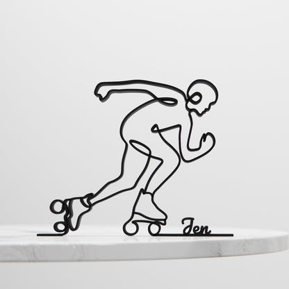 Roller Skater - Customized Line Art Figure