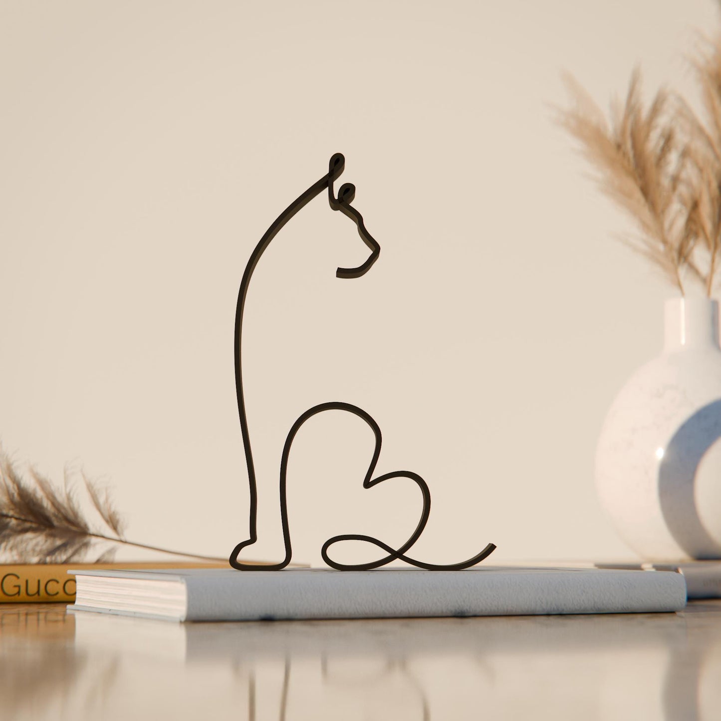 Maine Coon Cat 03 - Line Art Figure