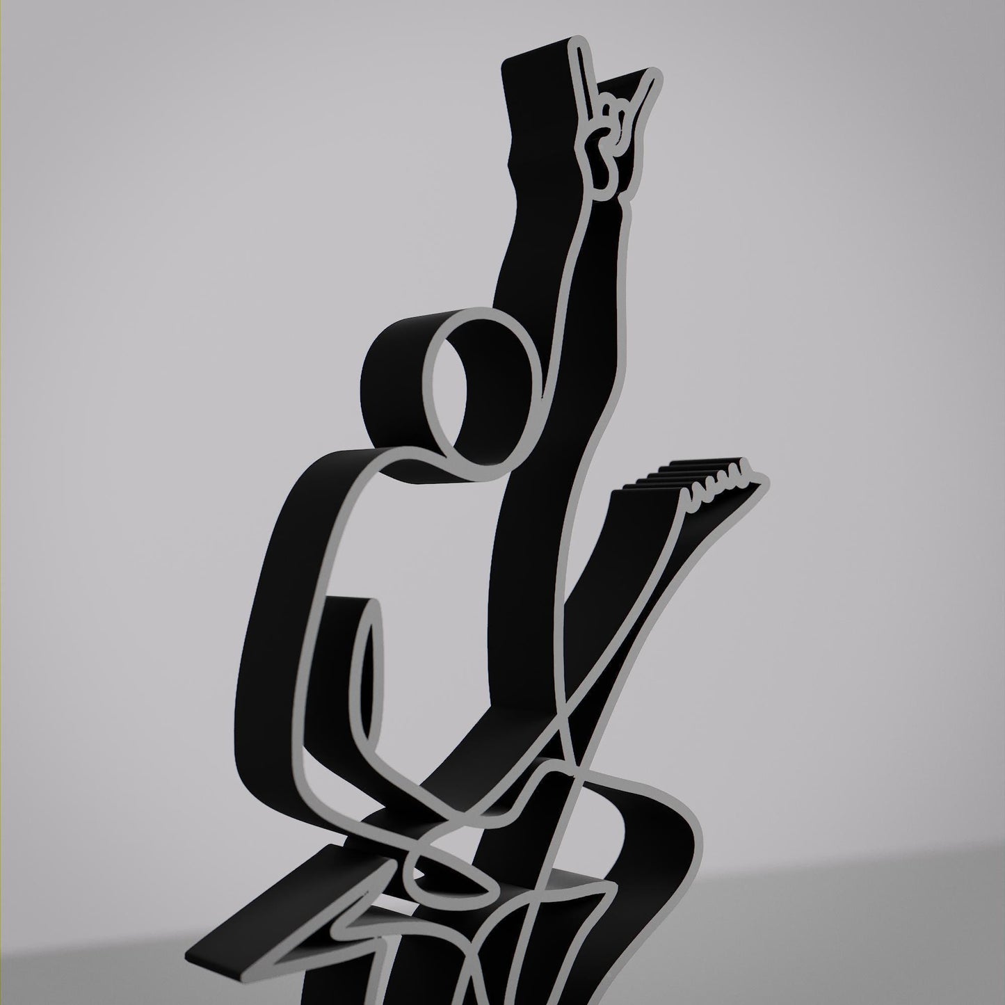 Metalhead Guitarist - Customized Line Art Figure