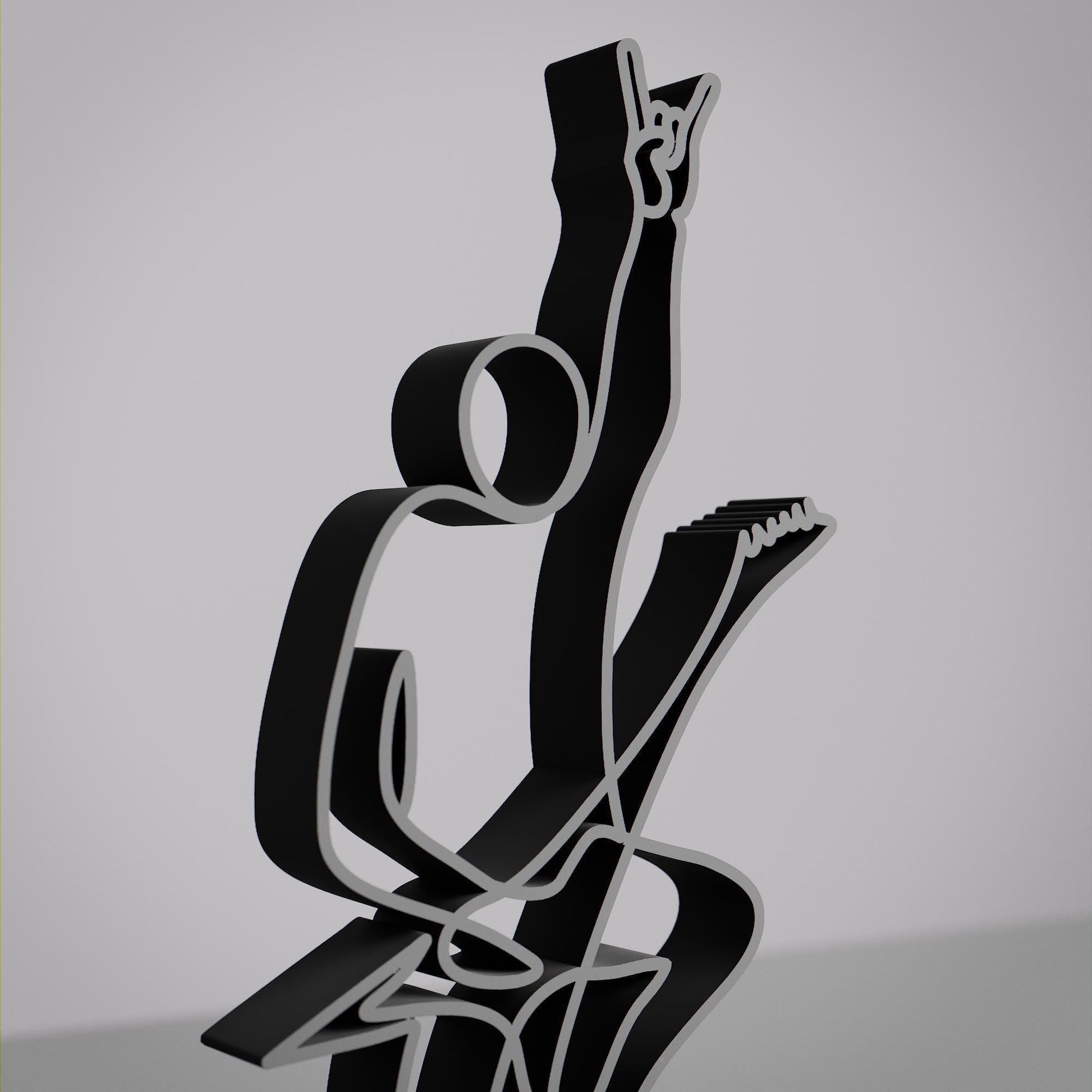 Metalhead Guitarist - Customized Line Art Figure