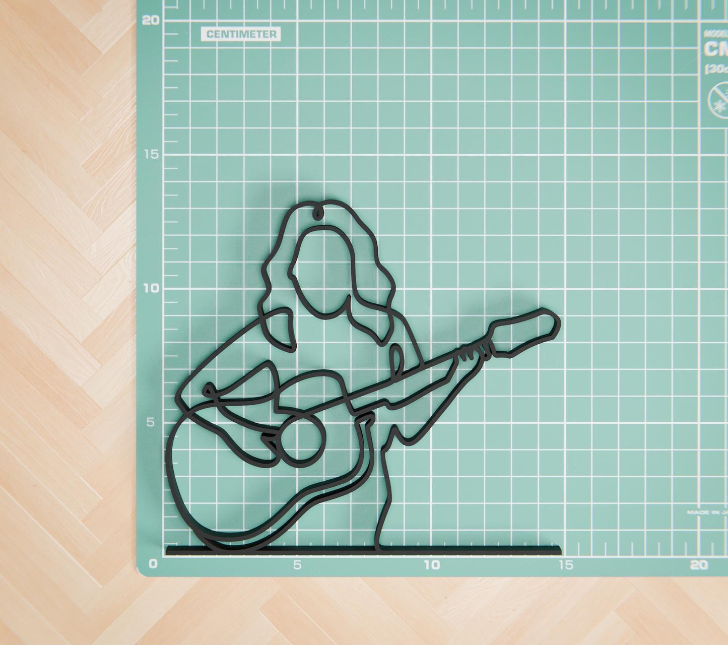 Female Acoustic Guitarist - Customized Line Art Figure