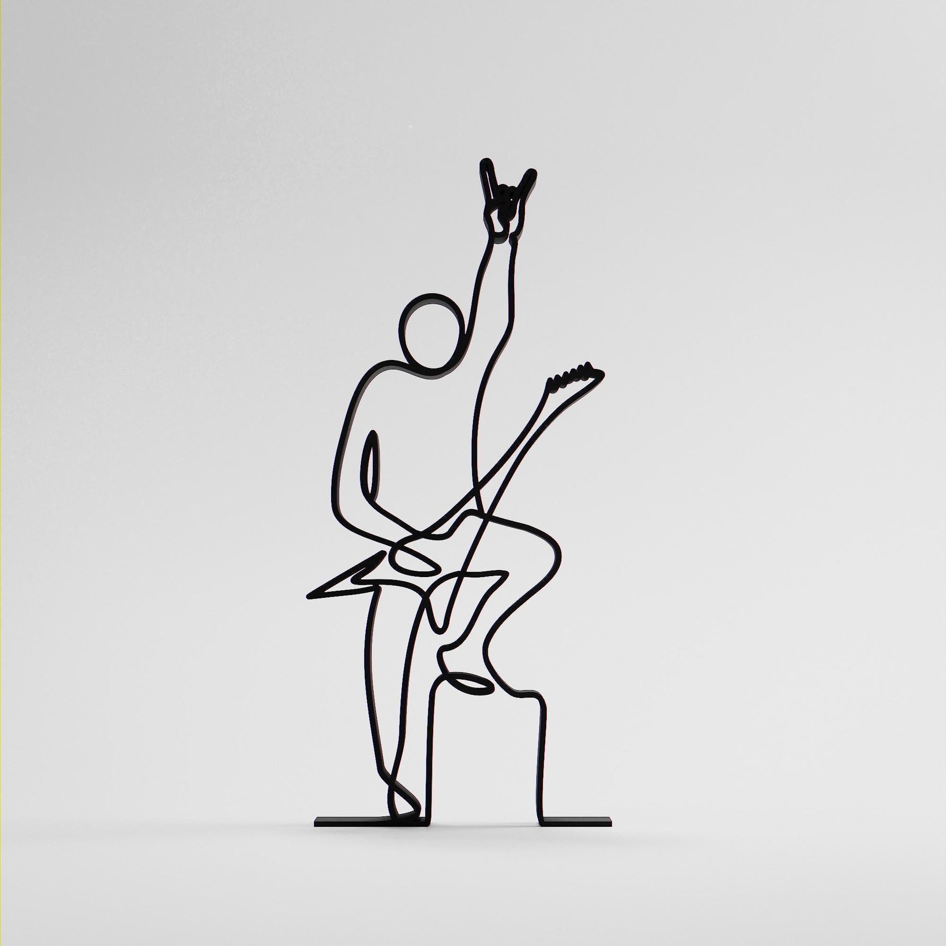 Metalhead Guitarist - Customized Line Art Figure
