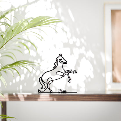 Prancing Horse - Customized Line Art Figure