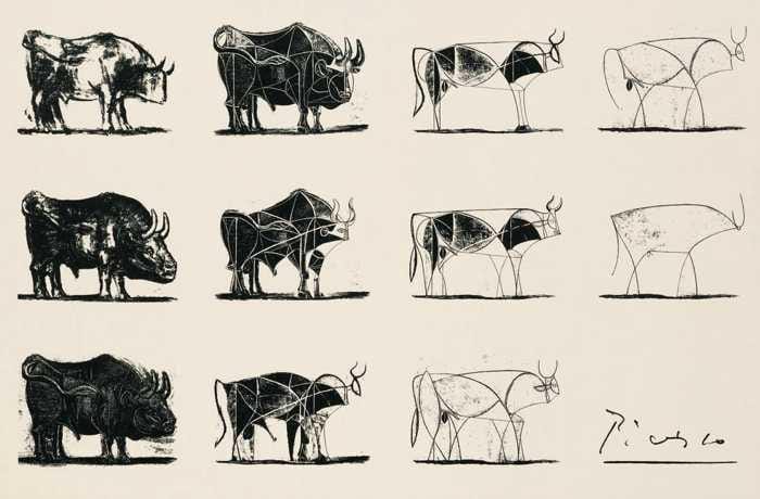 Picasso's The Bull - Line Art Figure