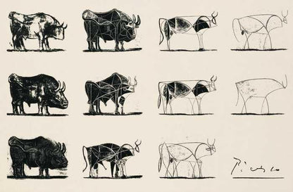 Picasso's The Bull - Line Art Figure
