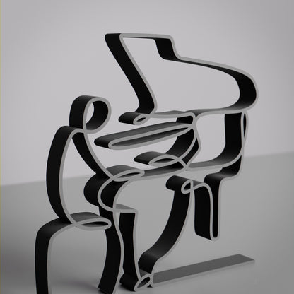 Pianist - Customized Line Art Figure