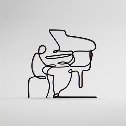 Pianist - Customized Line Art Figure