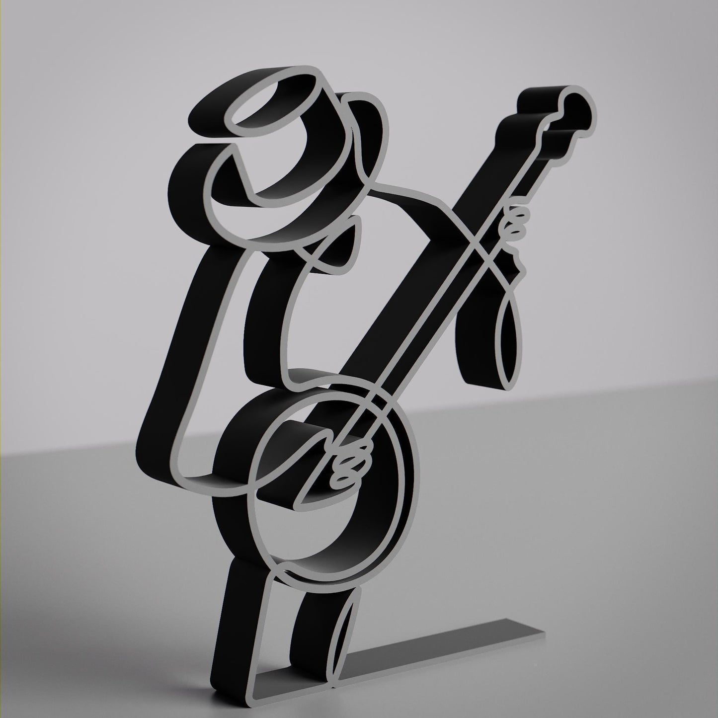 Banjo Player - Customized Line Art Figure