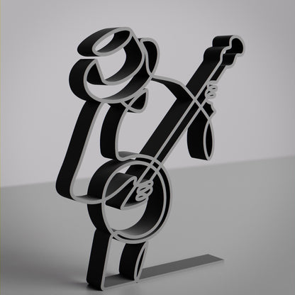 Banjo Player - Customized Line Art Figure