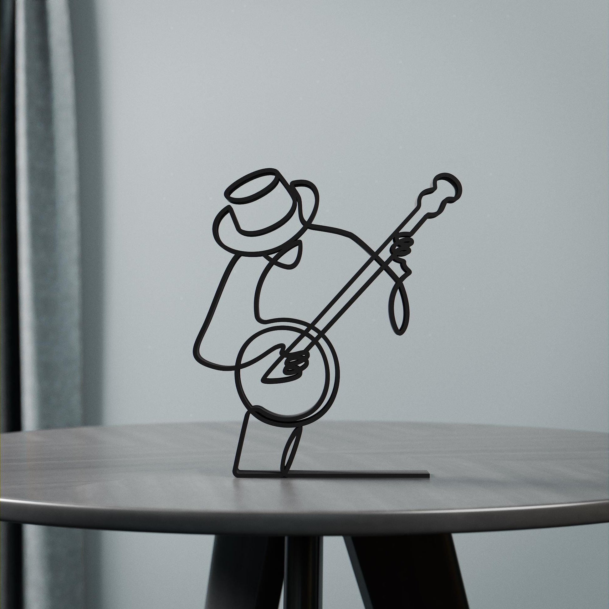 Banjo Player - Customized Line Art Figure