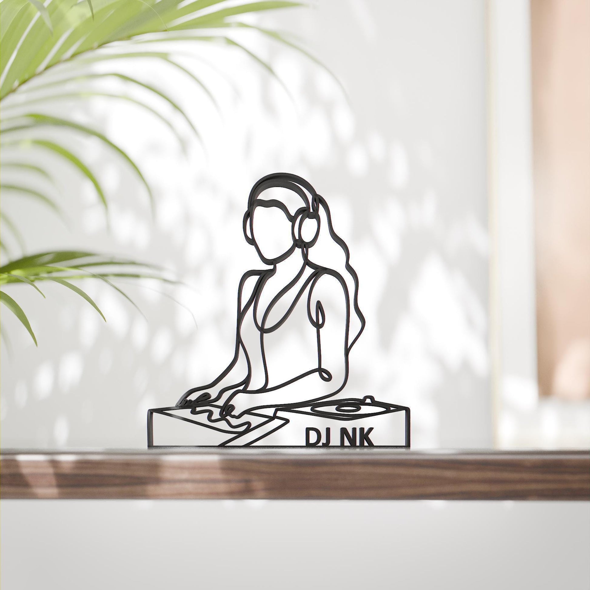 Female DJ - Customized Line Art Figure
