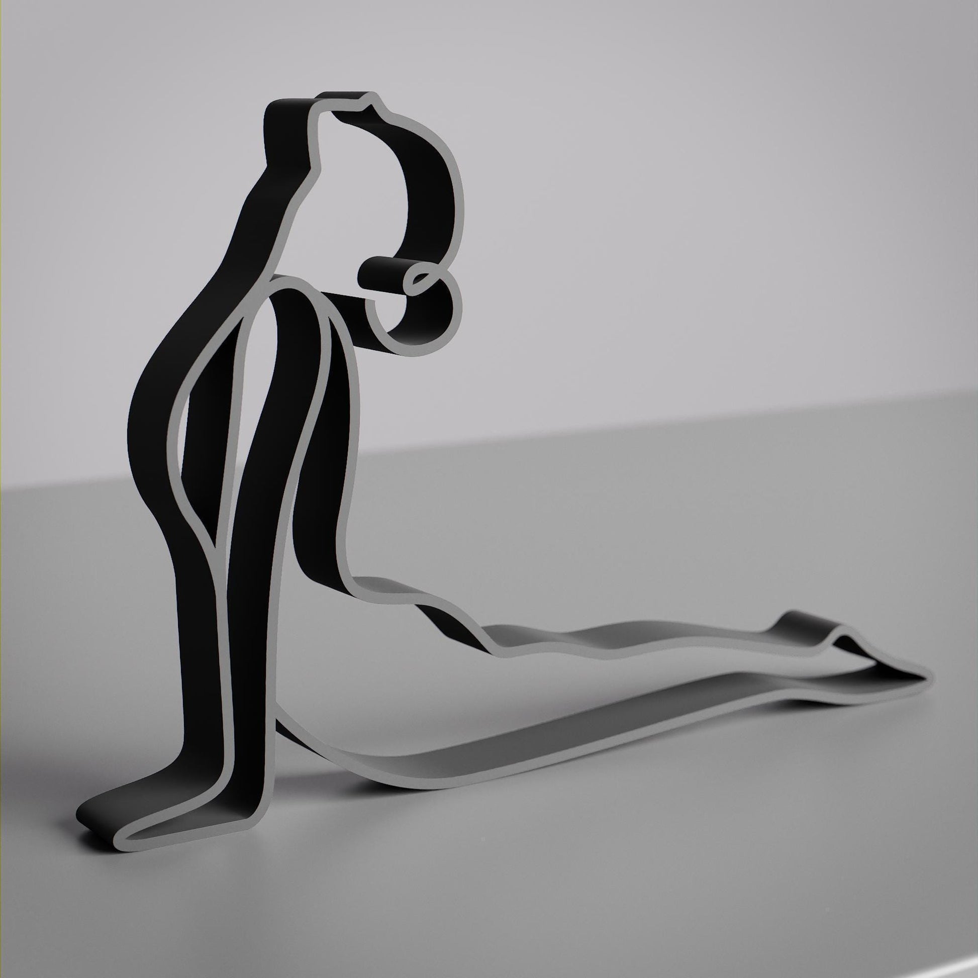 Yoga Upward Facing Dog Pose - Line Art Figure