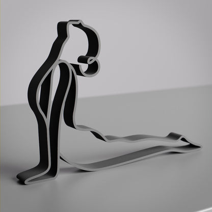 Yoga Upward Facing Dog Pose - Line Art Figure