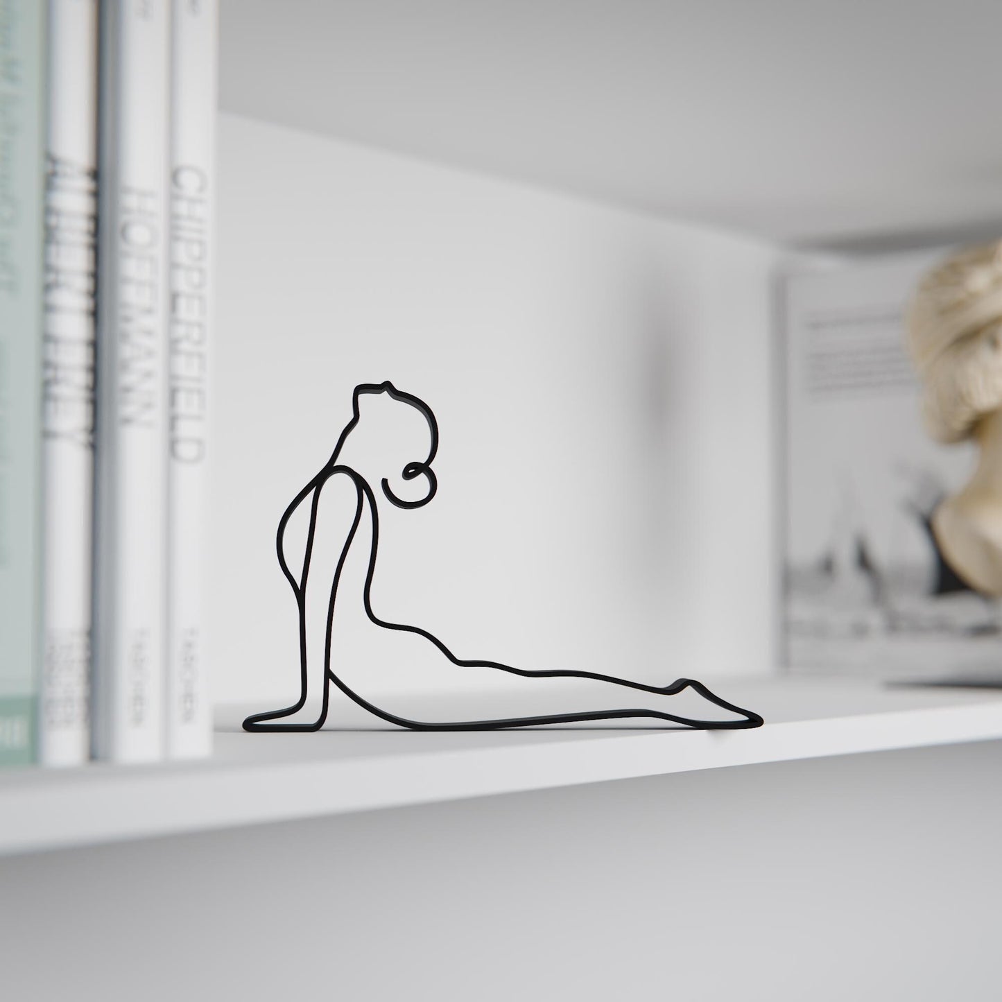 Yoga Upward Facing Dog Pose - Line Art Figure